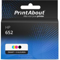 Huismerk HP 652 (F6V24AE) Inktcartridge Zwart + 3 kleuren Multipack