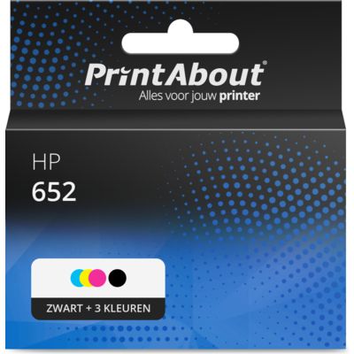 Huismerk HP 652 (F6V24AE) Inktcartridge Zwart + 3 kleuren Multipack