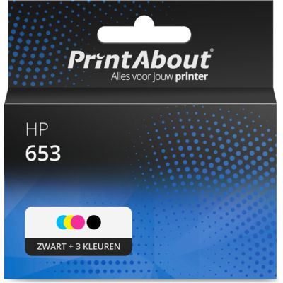 Huismerk HP 653 (3YM74/75AE) Inktcartridge Zwart + 3 kleuren Multipack