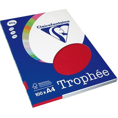 Clairefontaine Kersenrood A4 Gekleurd papier 80 grams (100 vel)