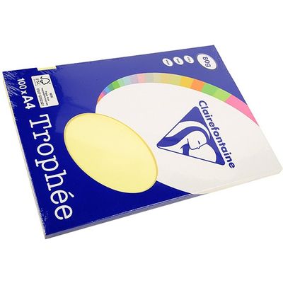 Clairefontaine Geel A4 Gekleurd papier 80 grams (100 vel)