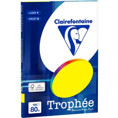Clairefontaine Fluor geel A4 Gekleurd papier 80 grams (100 vel)