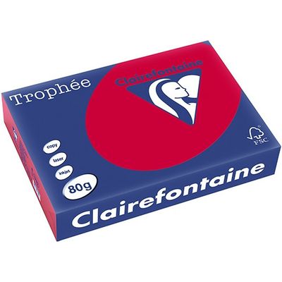 Clairefontaine Kersenrood A4 Gekleurd papier 80 grams (500 vel)