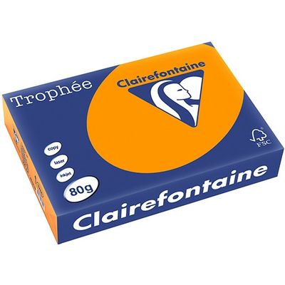 Clairefontaine Fel oranje A4 Gekleurd papier 80 grams (500 vel)