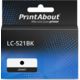PrintAbout Huismerk vervangt Brother LC-521BK Inktcartridge Zwart