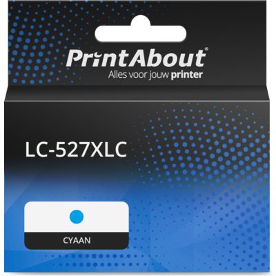 PrintAbout Huismerk vervangt Brother LC-527XLC Inktcartridge Cyaan Hoge capaciteit