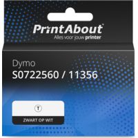 Huismerk Dymo 11356 (S0722560) (LabelWriter 5XL + 550) Etiket Zwart op wit (41 mm x 89 mm)