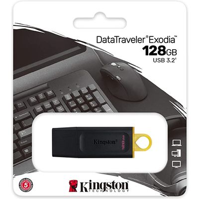 Kingston 128GB USB3.2 Gen1 DataTraveler Exodia (Black + Yellow) USB-stick