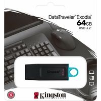 Kingston 64GB USB3.2 Gen 1 DataTraveler Exodia (Black + Teal) USB-stick