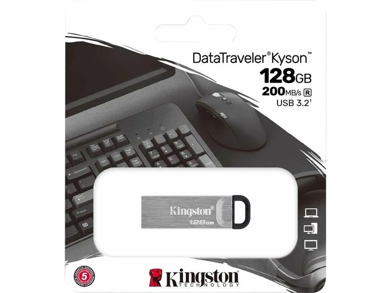 PrintAbout Kingston 128GB DataTraveler Kyson 200MB/s Metal USB 3.2 Gen 1 USB-stick aanbieding