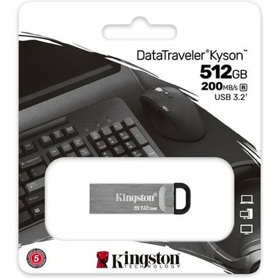 Kingston 512GB DataTraveler Kyson 200MB/s Metal USB 3.2 Gen 1 USB-stick