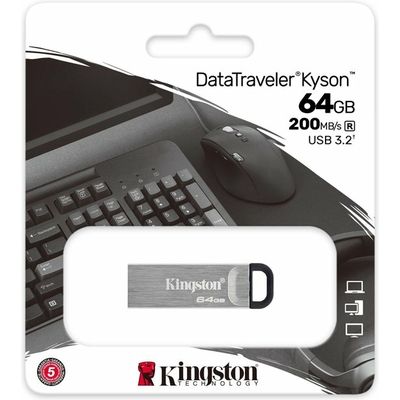 Kingston 64GB DataTraveler Kyson 200MB/s Metal USB 3.2 Gen 1 USB-stick