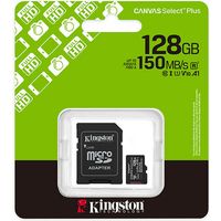 Kingston 128GB microSDXC Canvas Select Plus Gen3 150MB/s A1 Card + Adapter SD-kaart