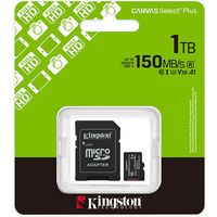 Kingston 1TB microSDXC Canvas Select Plus Gen3 150MB/s A1 Card + Adapter SD-kaart