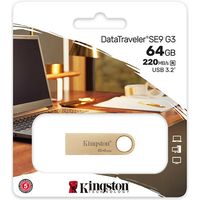 Kingston 64GB 220MB/s Metal USB 3.2 Gen 1 DataTraveler SE9 G3 USB-stick