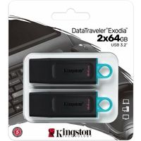 Kingston 64GB USB3.2 Gen 1 DataTraveler Exodia (Black + Teal) - 2x USB-stick