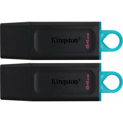 Kingston 64GB USB3.2 Gen 1 DataTraveler Exodia (Black + Teal) - 2x USB-stick