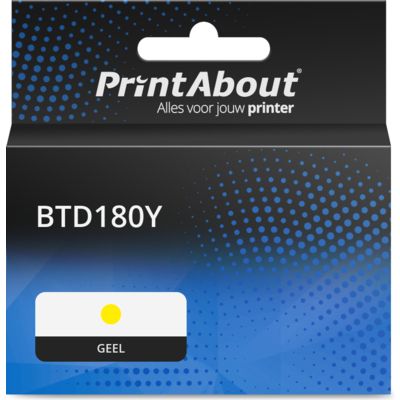 PrintAbout Huismerk vervangt Brother BTD180Y Inktcartridge Geel