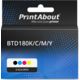 PrintAbout Huismerk vervangt Brother BTD180K/C/M/Y Inktcartridge 4-kleuren Multipack
