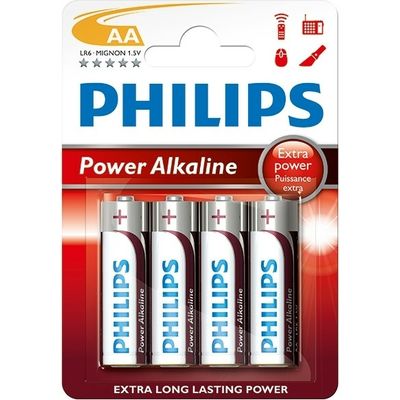 Philips Power Alkaline LR6 Mignon AA 4 stuks Batterij