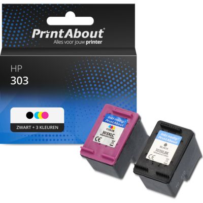 HP Inktcartridge 303 Origineel Combipack Zwart, Cyaan, Magenta, Geel HP Inktcartridge 303 Origineel Combipack Zwart, Cyaan, Magenta, Geel