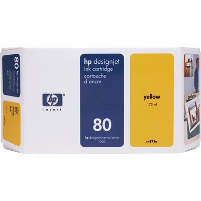 HP 80 (C4873A) Inktcartridge Geel