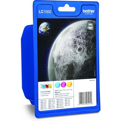 Brother LC-1000RBWBP Inktcartridge 3-kleuren Voordeelbundel