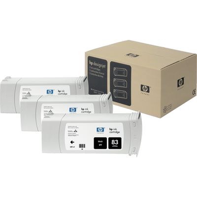 HP 83 (C5072A) Inktcartridge UV-zwart Voordeelbundel 3-pack