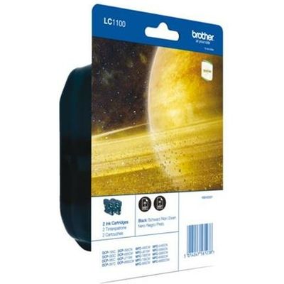 Brother LC-1100BKBP2 Inktcartridge Zwart Voordeelbundel 2-pack