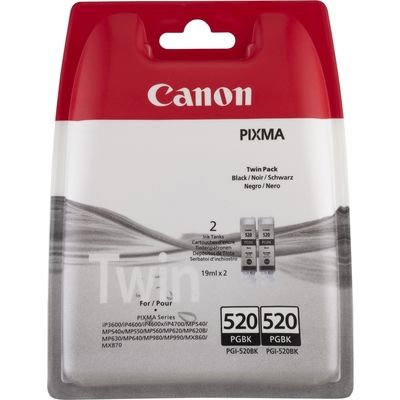 Canon PGI-520BK2 Inktcartridge Zwart Voordeelbundel 2-pack