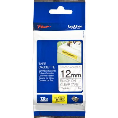 Brother Tze S131 Tape Zwart Op Transparant 12 Mm brother kopen in de aanbieding