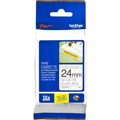 Brother Tze S151 Tape Zwart Op Transparant 24 Mm brother kopen in de aanbieding