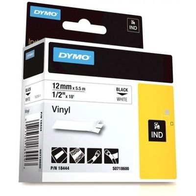 Dymo 18444 (S0718600) Tape Zwart op wit (12 mm)