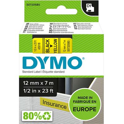 Dymo 45018 S0720580 Tape Zwart Op Geel 12 Mm dymo kopen in de aanbieding