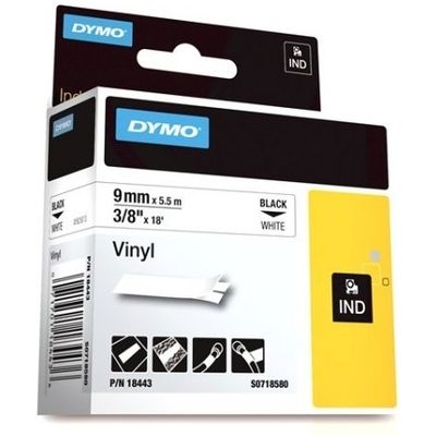 Dymo 18443 (S0718580) Tape Zwart op wit (9 mm)