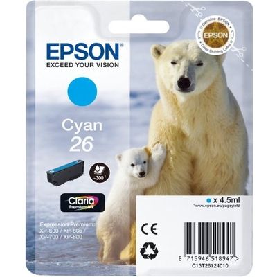 Epson 26 (C13T26124012) Inktcartridge Cyaan