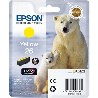 Epson 26 (C13T26144012) Inktcartridge Geel