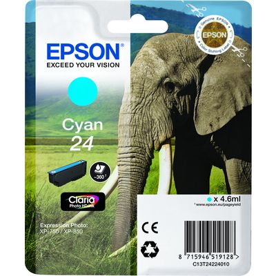 Epson 24XL (T2432) Inktcartridge Cyaan Hoge capaciteit