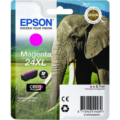 Epson 24XL (T2433) Inktcartridge Magenta Hoge capaciteit