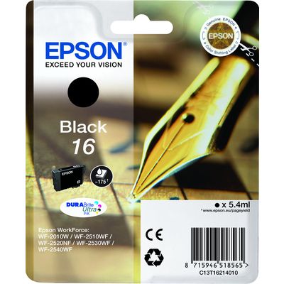 Epson 16 (C13T16214012) Inktcartridge Zwart