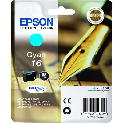 Epson 16 (C13T16224012) Inktcartridge Cyaan