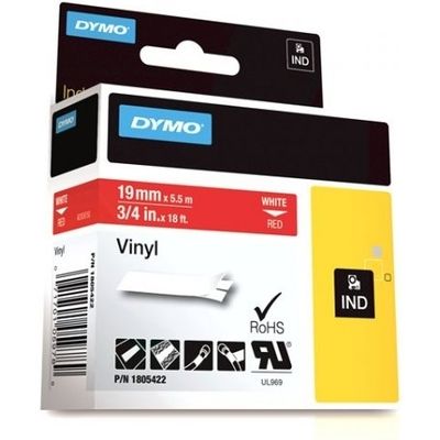 Dymo 1805422 Tape Wit Op Rood 19 Mm dymo kopen in de aanbieding