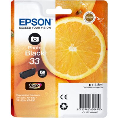 Epson 33 (T3341) Inktcartridge Foto-zwart