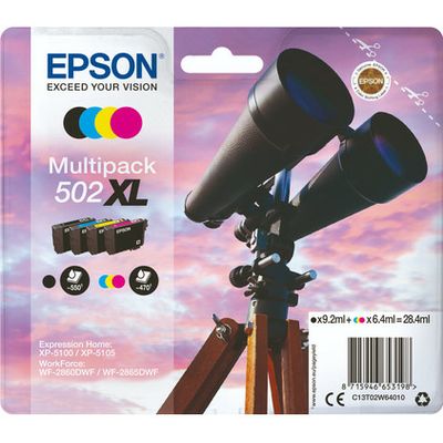 Epson 502XL (C13T02W64010) Inktcartridge 4-kleuren Voordeelbundel Hoge capaciteit
