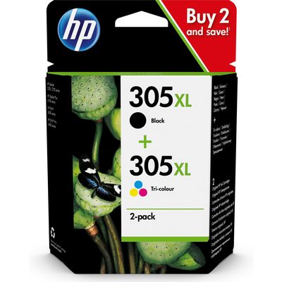 HP 305XL (6ZA94AE) Inktcartridge Zwart + 3 kleuren Voordeelbundel