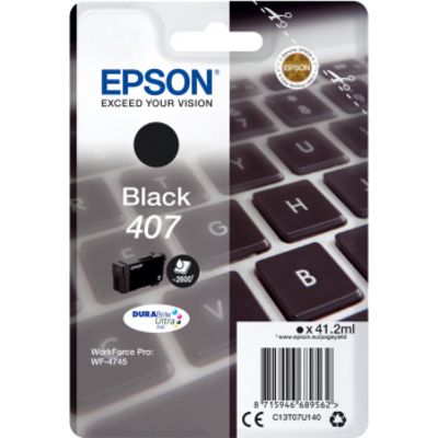 Epson 407 (C13T07U140) Inktcartridge Zwart