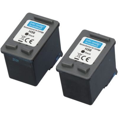 Huismerk HP 56 (C6656AE) Inktcartridge Zwart Voordeelbundel 2-pack