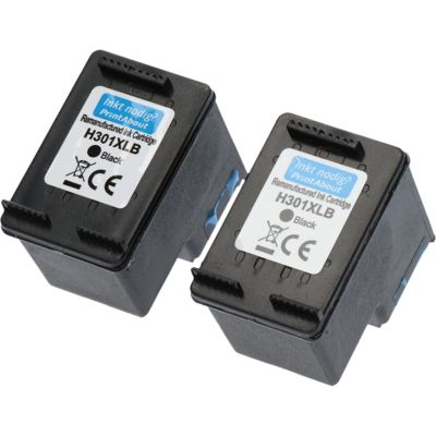 Huismerk HP 301XL (D8J45AE) Inktcartridge Zwart Voordeelbundel 2-pack Hoge capaciteit