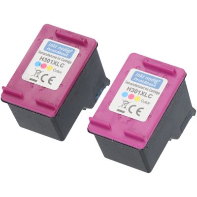 Huismerk HP 301XL (D8J46AE) Inktcartridge 3-kleuren Voordeelbundel 2-pack Hoge capaciteit