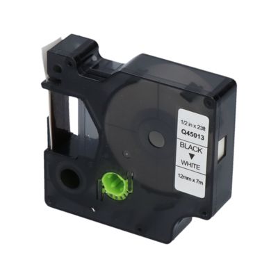 Huismerk Dymo 45013 (S0720530) Tape Zwart op wit (12 mm)